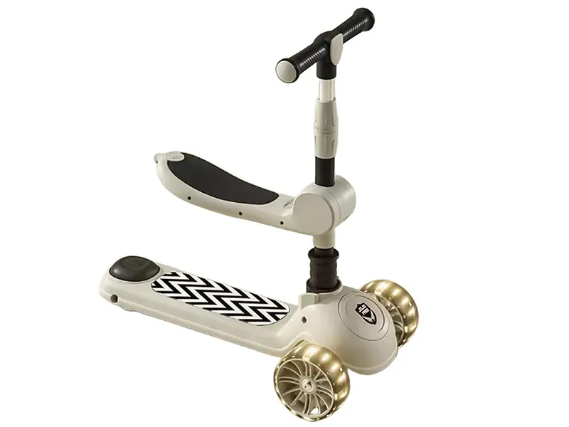 ZYQQ-516 niño pequeño Scooter música y asiento-verde